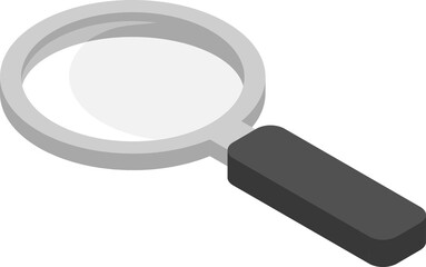 Cartoon illustration isolated object magnifier amplifying lens