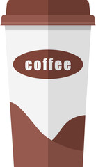 Cartoon illustration isolated object take away coffe cup
