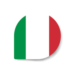  Italy drop flag icon with shadow on white background.