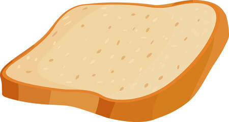 Cartoon illustration isolated object delicious flour food bakery bread toast