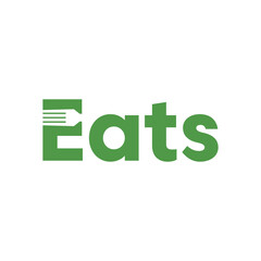 Eats Text With Fork logo design template vector