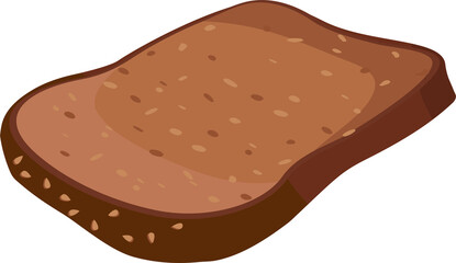 Cartoon illustration isolated object delicious flour food bakery bread whole grain toast