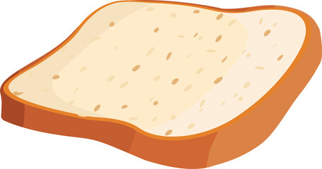 Cartoon illustration isolated object delicious flour food bakery bread whole grain toast