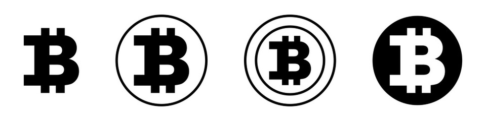 Obraz premium Vector cryptocurrency. Bitcoin currency. Set of bitcoin. Business vector symbol.