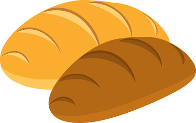 Cartoon illustration isolated object delicious food bread