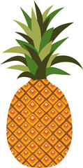 Cartoon illustration isolated object fresh food fruit pineapple