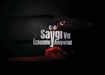 vector illustration. 10 kasim commemorative date November 10 death day Mustafa Kemal Ataturk , first president of Turkish Republic. translation Turkish. November 10, respect and remember.