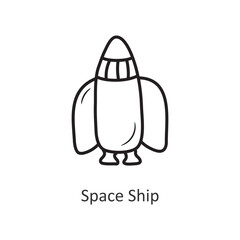 Space Ship Vector outline Icon Design illustration. Space Symbol on White background EPS 10 File
