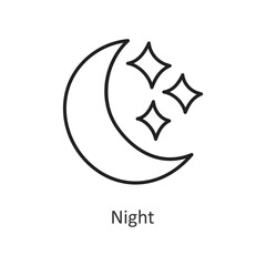 Night Vector outline Icon Design illustration. Space Symbol on White background EPS 10 File