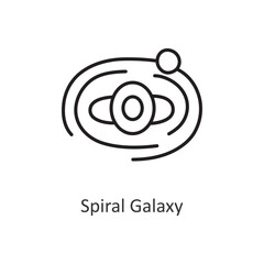 Spiral Galaxy Vector outline Icon Design illustration. Space Symbol on White background EPS 10 File