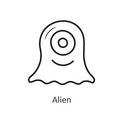 Alien Vector outline Icon Design illustration. Space Symbol on White background EPS 10 File