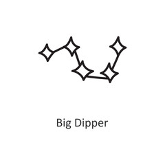 Big Dipper Vector outline Icon Design illustration. Space Symbol on White background EPS 10 File