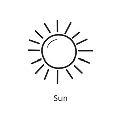 Fototapeta na wymiar Sun Vector outline Icon Design illustration. Space Symbol on White background EPS 10 File