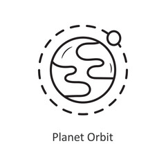 Planet Orbit Vector outline Icon Design illustration. Space Symbol on White background EPS 10 File