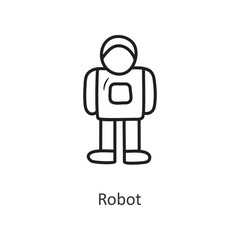 Robot Vector outline Icon Design illustration. Space Symbol on White background EPS 10 File