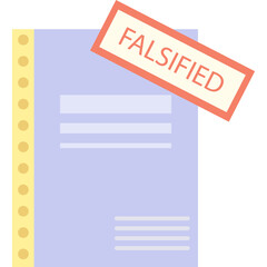 Falsified stamp on document flat icon vector