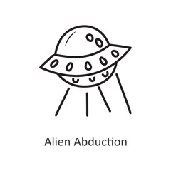 Alien Abduction Vector outline Icon Design illustration. Space Symbol on White background EPS 10 File