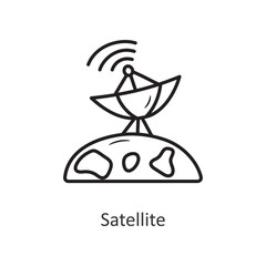 Satellite Vector outline Icon Design illustration. Space Symbol on White background EPS 10 File