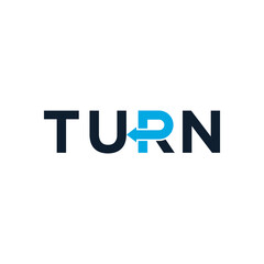 Turn logo text design template