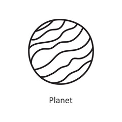 Planet Vector outline Icon Design illustration. Space Symbol on White background EPS 10 File
