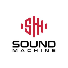 Letter S with sound solutions logo design template