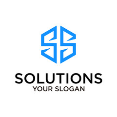 S letter solutions logo design vector
