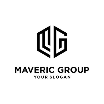 MG letter geometric logo design template