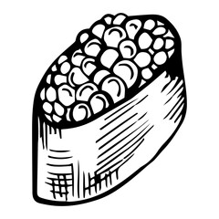 Gunkan maki with salmon caviar (Ikura)