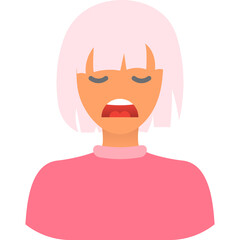 Sad woman crying icon flat vector isolated