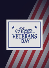 Veteran's day poster.Honoring all who served. Veteran's day illustration with american flag