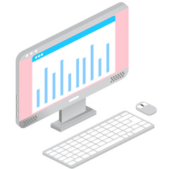 Data web analytics icon vector computer isolated