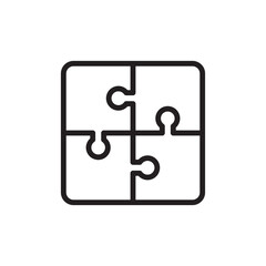 Puzzle Icon Vector Illustration in Trendy Flat design