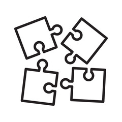 Puzzle Icon Vector Illustration in Trendy Flat design