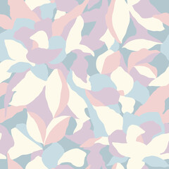 Vector flower and leaf layer illustration seamless repeat pattern