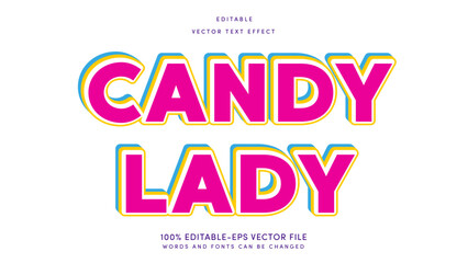 Candy lady 3d text effect template