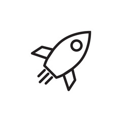 Rocket Launched Icon Vector Logo Template Illustration Design