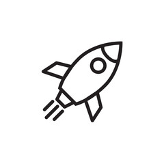 Rocket Launched Icon Vector Logo Template Illustration Design