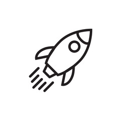 Rocket Launched Icon Vector Logo Template Illustration Design