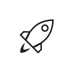 Rocket Launched Icon Vector Logo Template Illustration Design