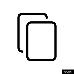 Copy or duplicate content icon in line style design for website design, app, UI, isolated on white background. Editable stroke. Vector illustration.