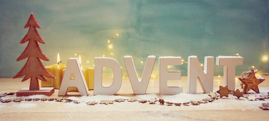 Advent - Christmas background - decoration in December - Advent Letters