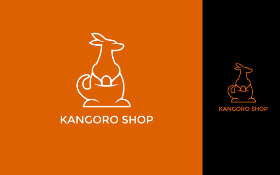 Kangaroo shop modern logo design