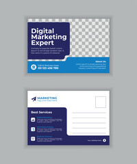 Fototapeta na wymiar A digital marketing postcard template designed 