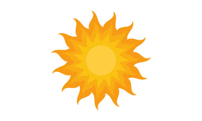 bright sun illustration on white background