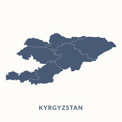 Fototapeta na wymiar Map of Kyrgyzstan. Kyrgyzstan map vector illustration.