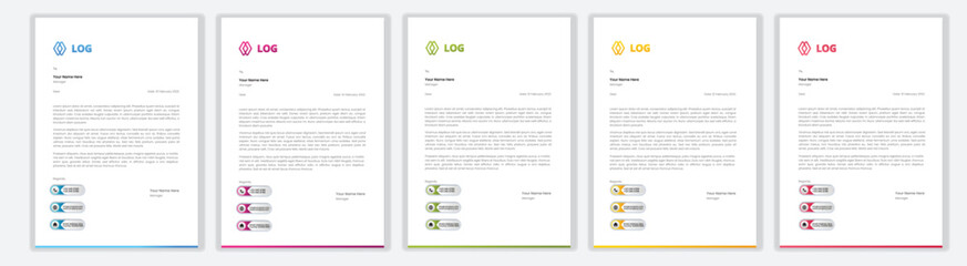 Professional Letterhead Template Set corporate modern letterhead design template with creative modern letter head design template for your project. letterhead, letter head, Business letterhead design.