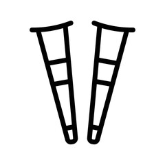 The design of the crutches medicines and health glyph icon pack vector illustration, this vector is suitable for icons, logos, illustrations, 