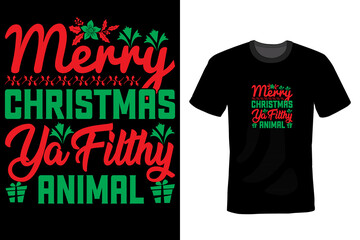 Fototapeta premium Christmas Day T-shirt Design template