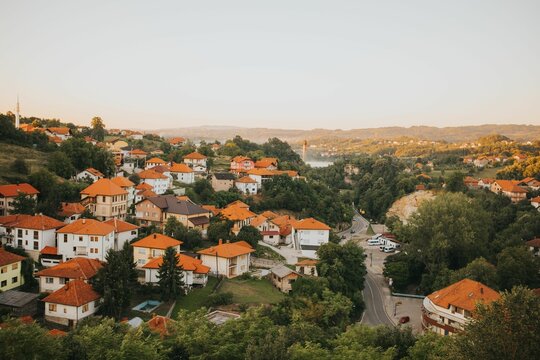 Aerial view of Tesanj town in Bosnia and Herzegovina