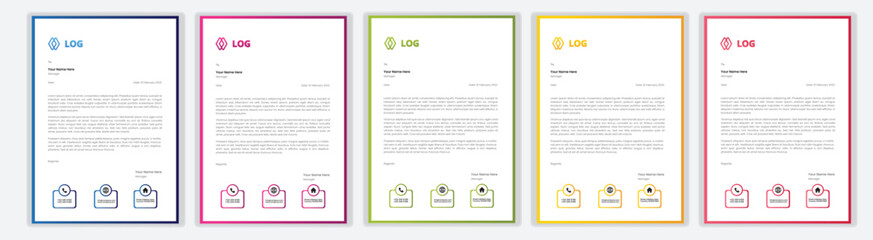 Professional Letterhead Template Set corporate modern letterhead design template with creative modern letter head design template for your project. letterhead, letter head, Business letterhead design.
